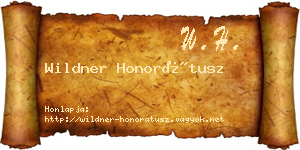 Wildner Honorátusz névjegykártya